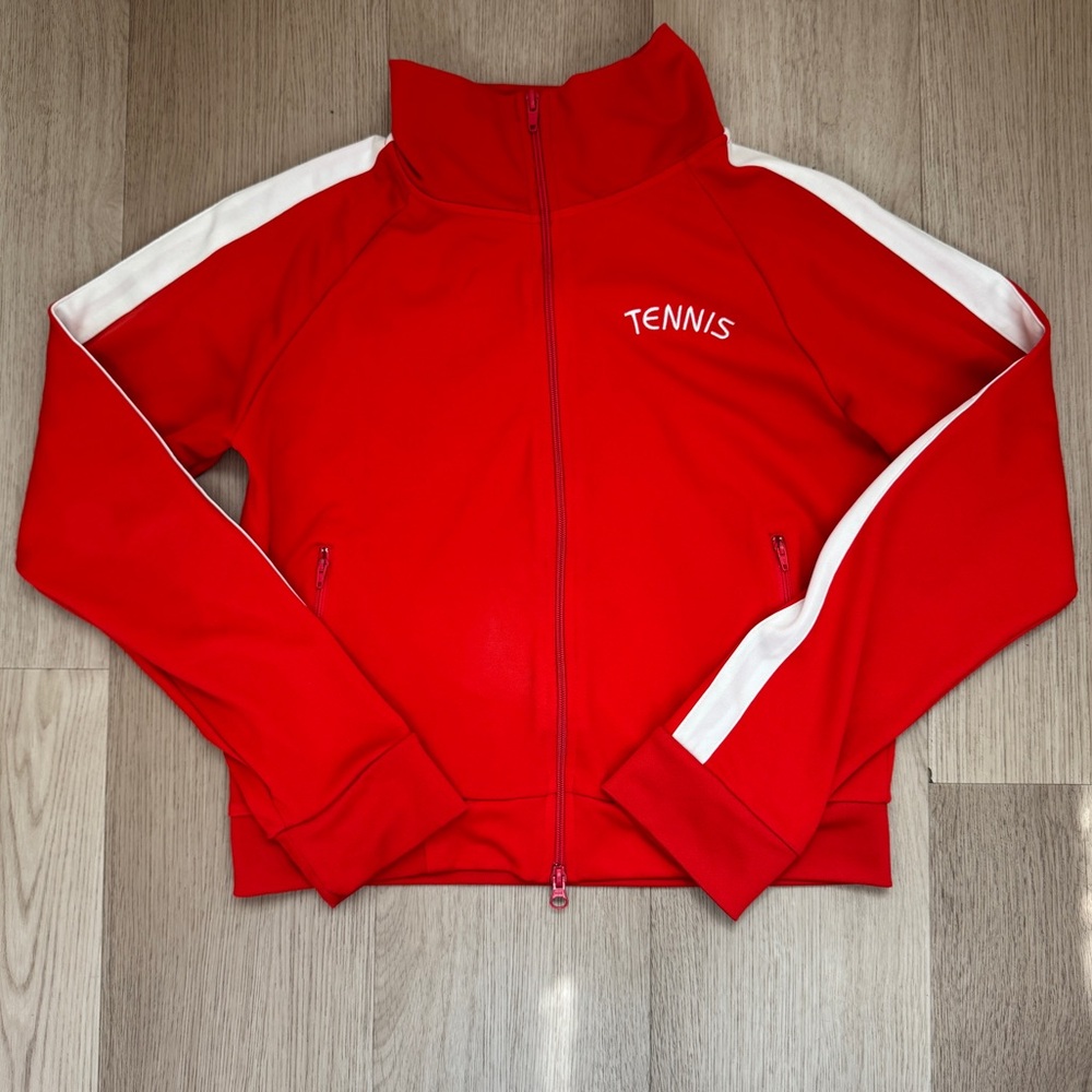 2000s Joy Jeans Red Malibu Tennis Track Jacket